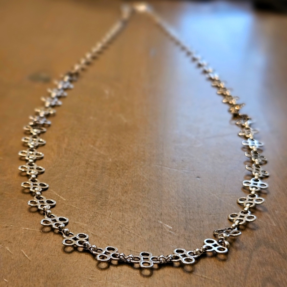 Tory Burch Necklace - silver, 16 inches when clasped